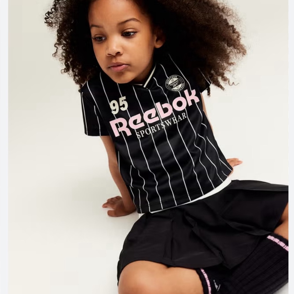 Reebok Kids Black and Pink Pinstripe‎ Jersey
